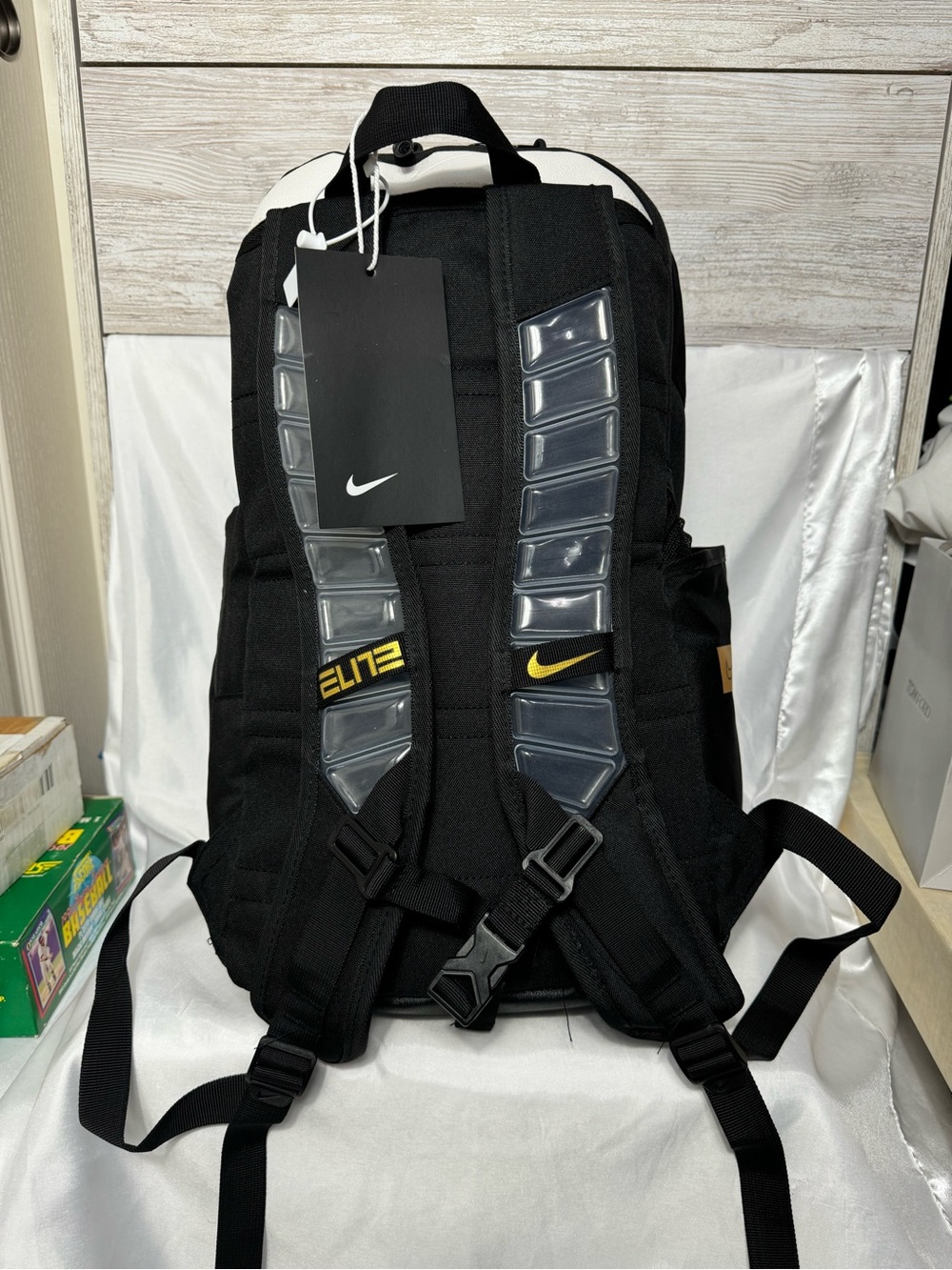 Nike Elite Pro Basketball Backpack Black White Gold Athletic Gym Bag New - Picture 2 of 5